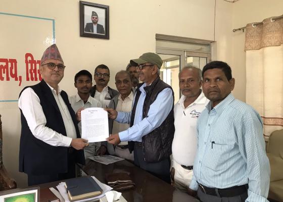 एसईई मर्यादित बनाउन सिरहा विकास मञ्चले बुझायो ध्यानाकर्षण पत्र 